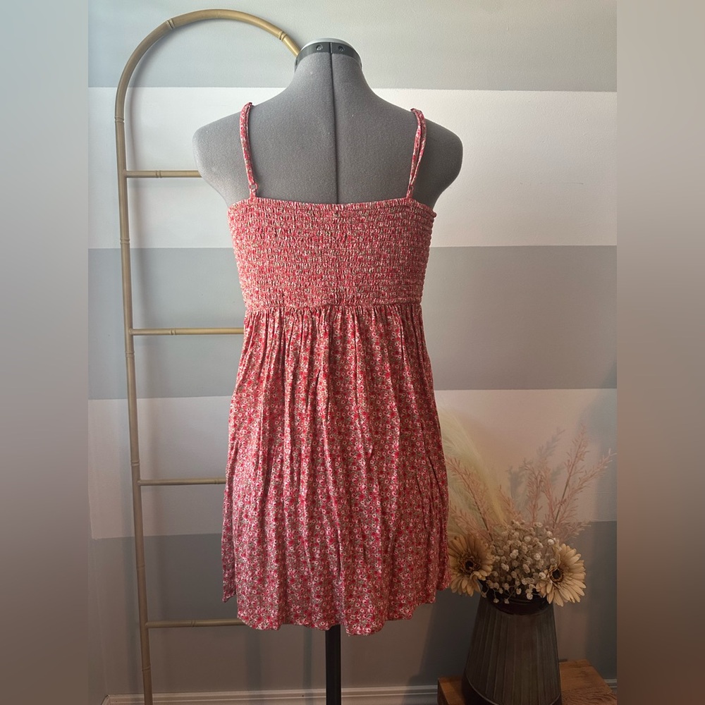 Aerie Red Button Up Floral Sundress - Picture 3 of 4